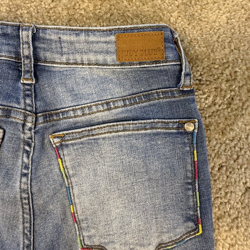 Judy Blue Skinny Fit Jeans Womens Size 0/24 High Rise Denim Blue Ankle F680 - Picture 10 of 16